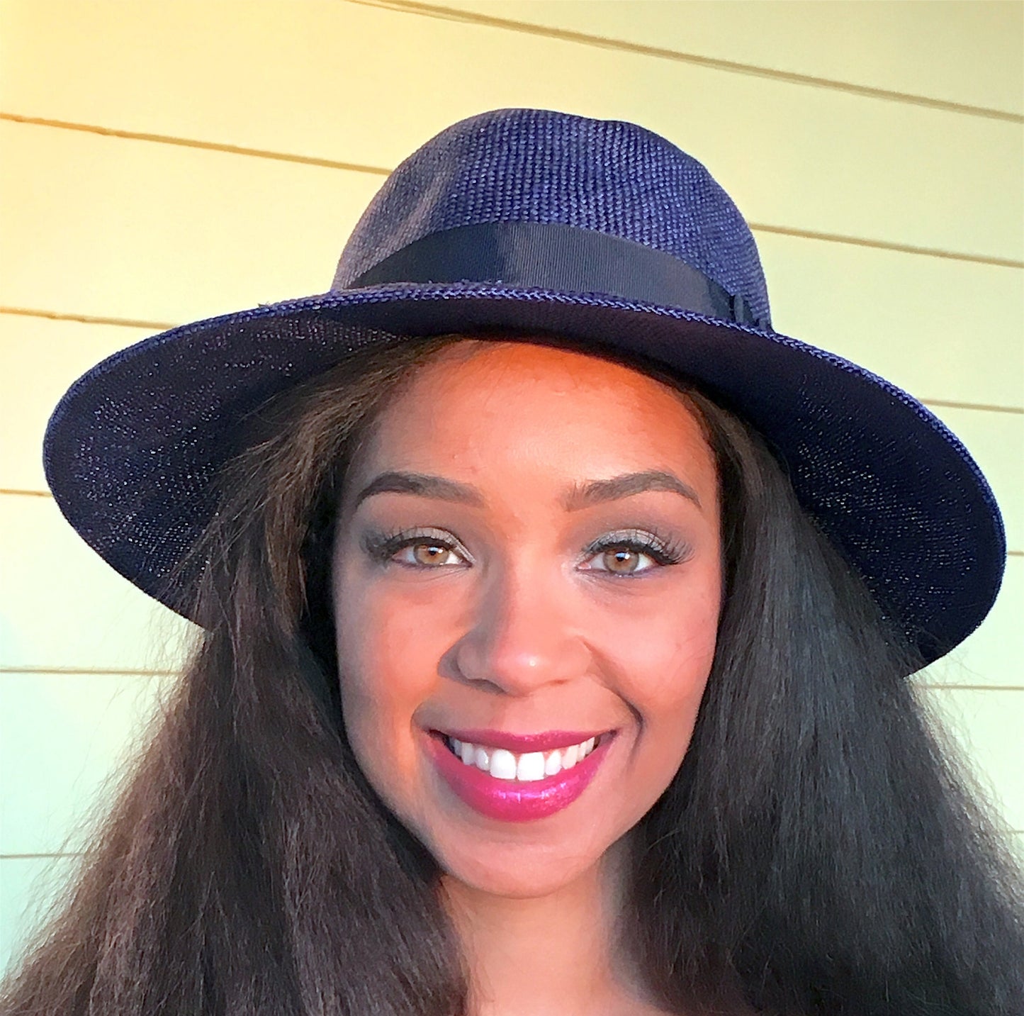 Hand Dyed Royal Blue Straw Fedora-Summer Hat-Belmont race track-Preakness-Wedding hat-Womans Hat-Everyday Straw Hat-Classic Straw Fedora Hat