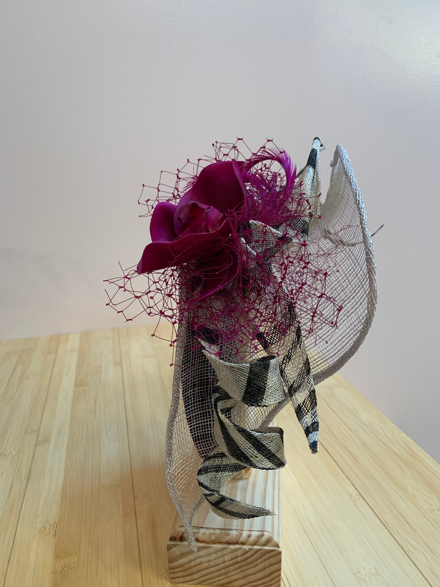 Violet headband-purple headpiece-party headpiece-wedding-birthday hat-beach party hat-race track hat-polo hat-percher-bridesmaid