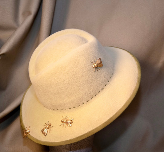 Celery Green velour felt Fedora- Church Hat- Casual Hat-Special Occasion Hat-Woman’s Hat-Unisex Hat-Winter Race Hat-Light Green Felt Fedora