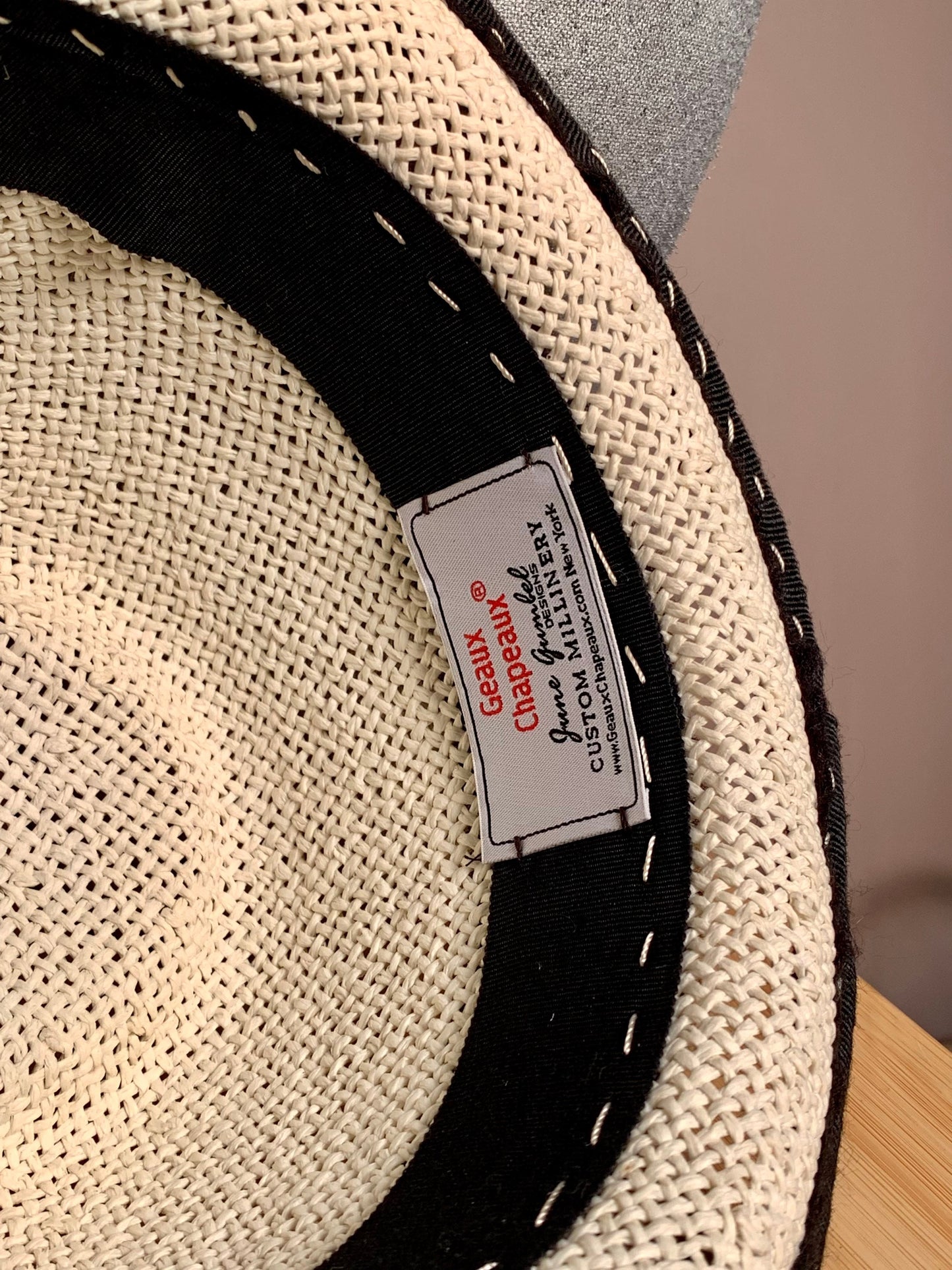 Black and white Fedora with Pin and guinea feathers!