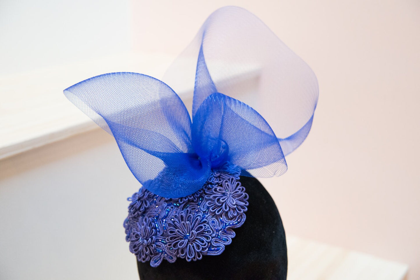 Royal Blue Fascinator, Soutache trim headpiece, Wedding headpiece, Brides maids headpiece or Derby Race Day