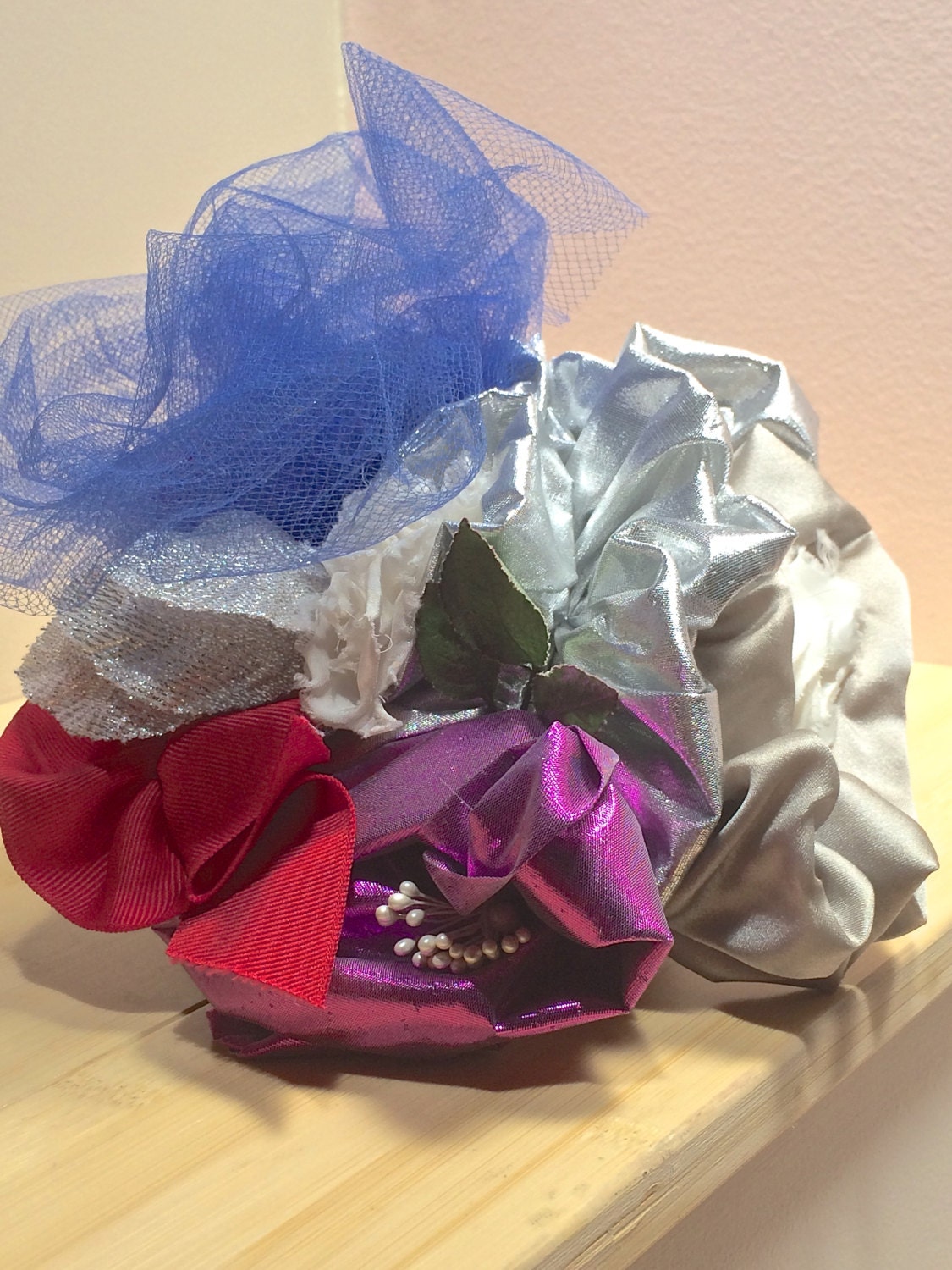 Fascinator for wedding, Silver colorful headpiece, Brides maids headpiece-Fancyful Headwear-Cocktail Party-Races Hat-Special Occasion Hat