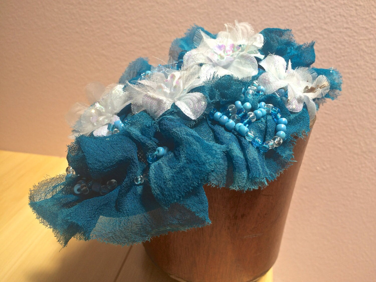 Fascinator in turquoise silk-Brides Maids-Mother of the bride-Garden party hat-Cocktail Party-Special Occasion Hat-Destination wedding