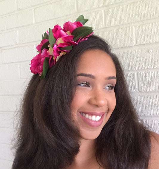 Bridal Floral Fascinator, Floral headpiece for wedding, Flower girl headpiece. Cocktail Party- Pool / Garden Party hairpiece. Sweet Sixteen!