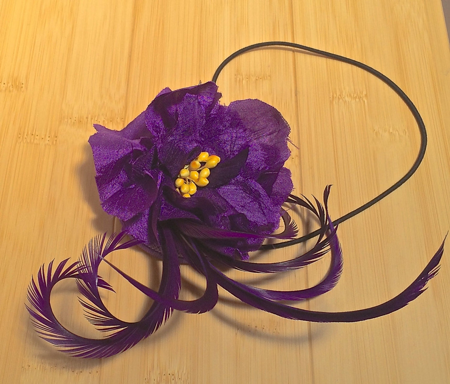 Purple Fascinator, Aubergine headpiece- Brides maids headpiece -Mardi Gras headpiece-Carnival. Girls headpiece Teen Summer party hat-