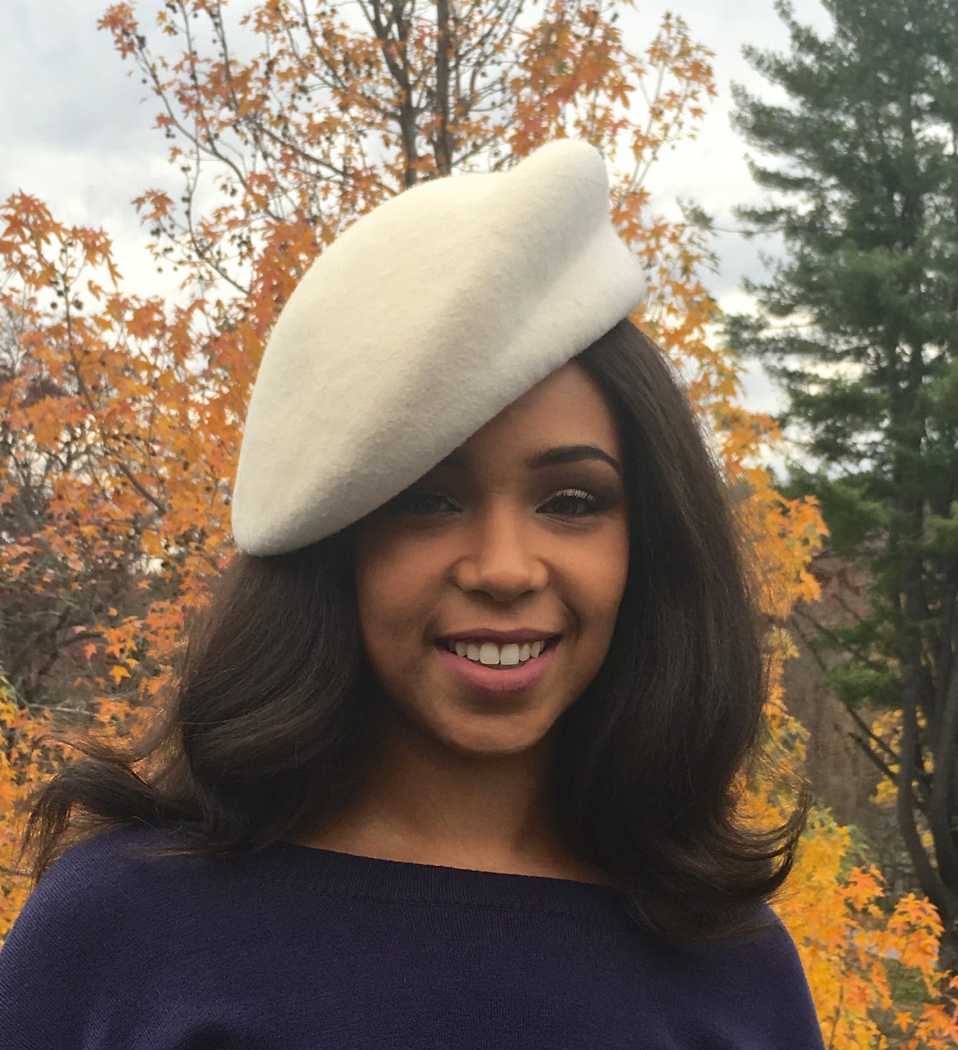 CUSTOM ORDERS ONLY - Off White Wool Felt Beret! Sculptural shape Beret- Hand made hat-Winter Race Fashion-Church Hat-Christmas Hat-Bridal-Dress Hat- ... CUSTOM ORDERS ONLY - Off White Wool Felt Beret! Sculptural shape Beret- Hand made hat-Winter Race Fashion-Church Hat-Christmas Hat-Bridal-Dress Hat- ...