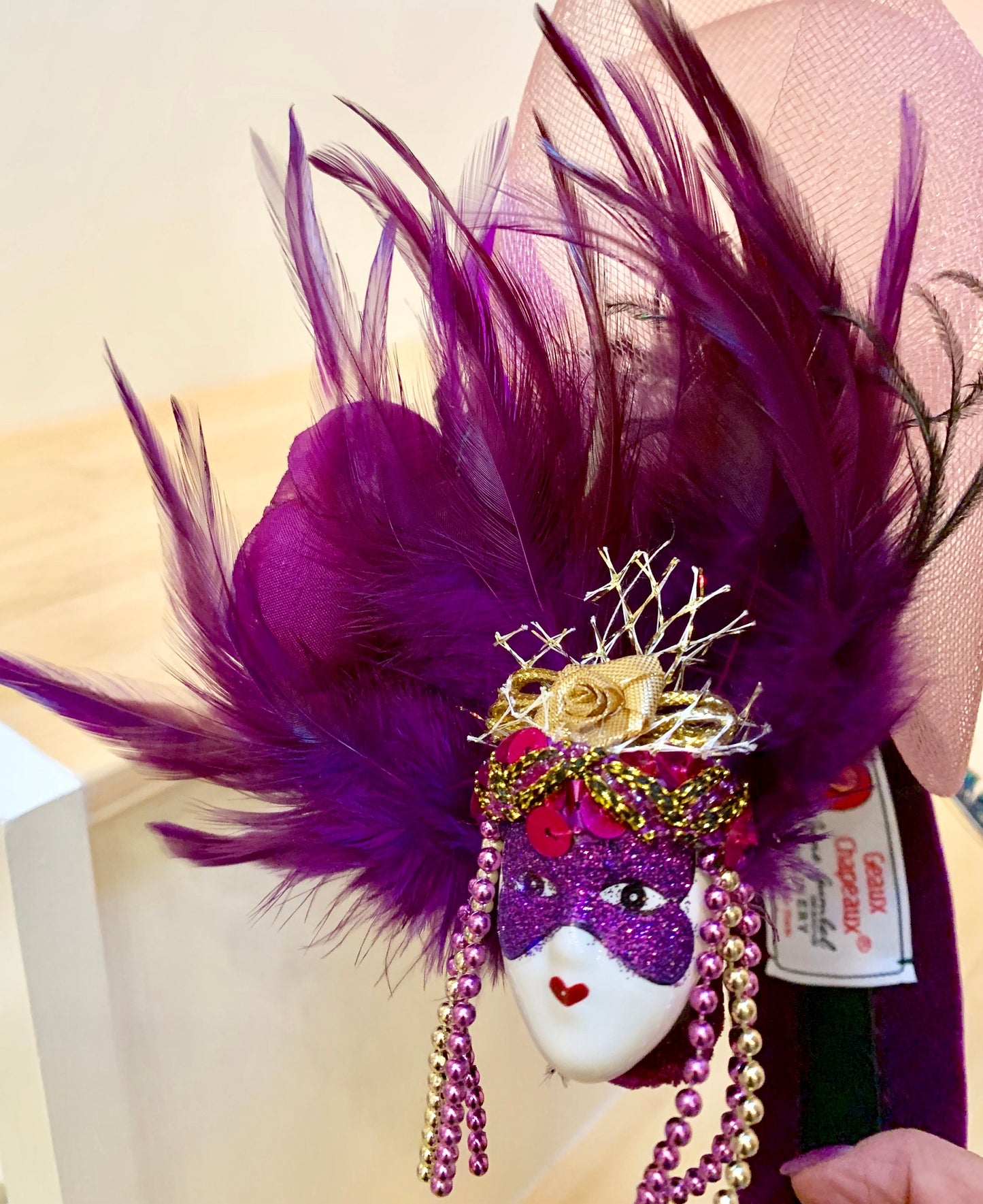 Mardi Gras Head Piece-Carnival-Fat Tuesday-Party-Custom headband-Made to order, No two exactly alike ! All similar ! New Orleans style!