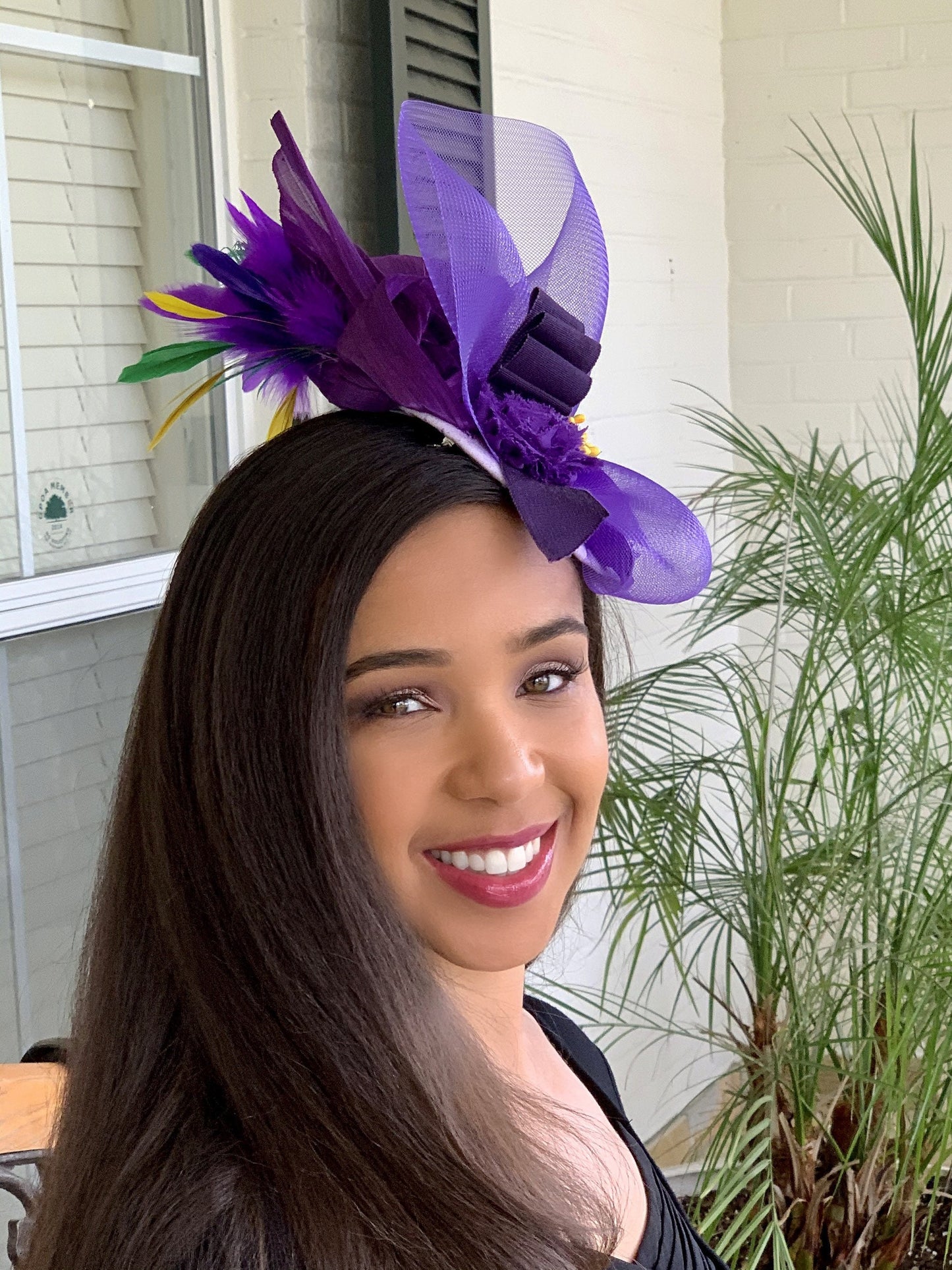 Purple Fascinator! Mardi Gras-Race Track-Summer party-Prom-Graduation-Fun to Wear Hat-Birthday Girl Gift- Carnival hat! Purple lovers hat!