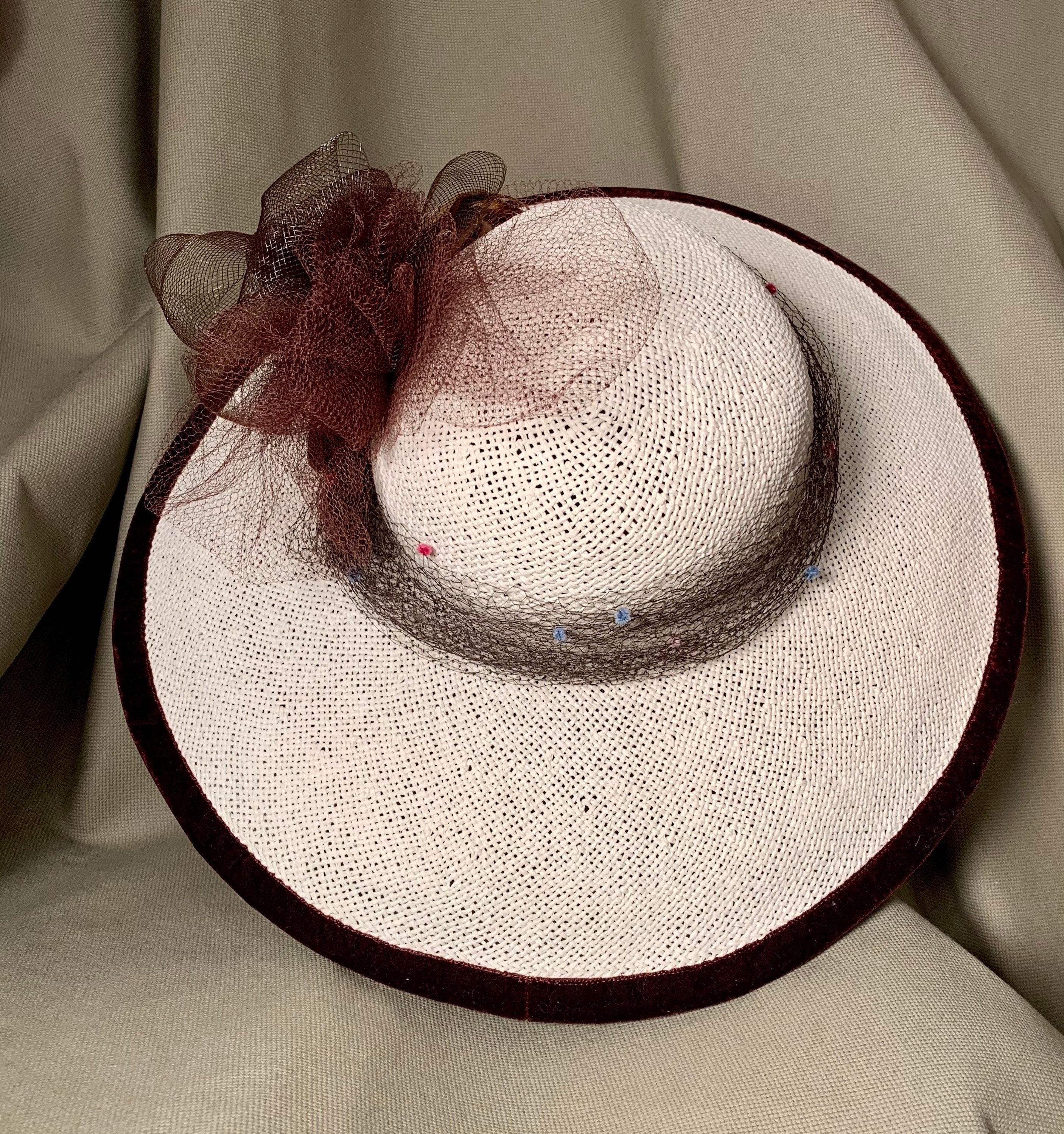 Ivory wide cheap brim hat