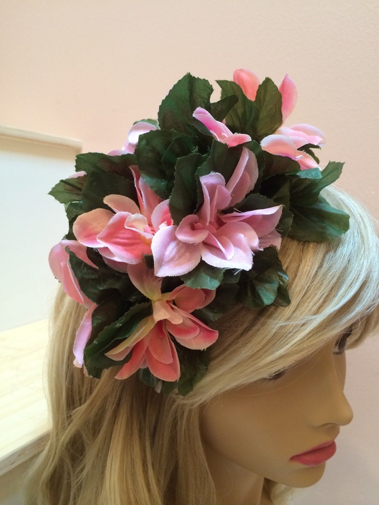 Bridal Floral Fascinator, Flower girl headpiece, Wedding headpiece, Brides maids headdress. Garden Party or Pool party!
