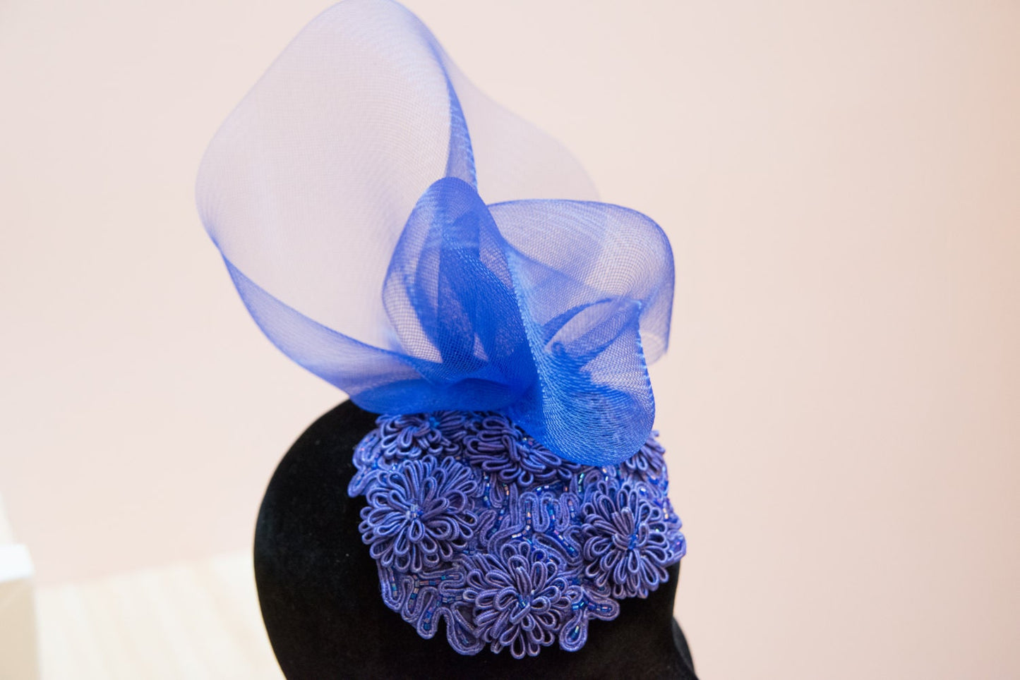 Royal Blue Fascinator, Soutache trim headpiece, Wedding headpiece, Brides maids headpiece or Derby Race Day