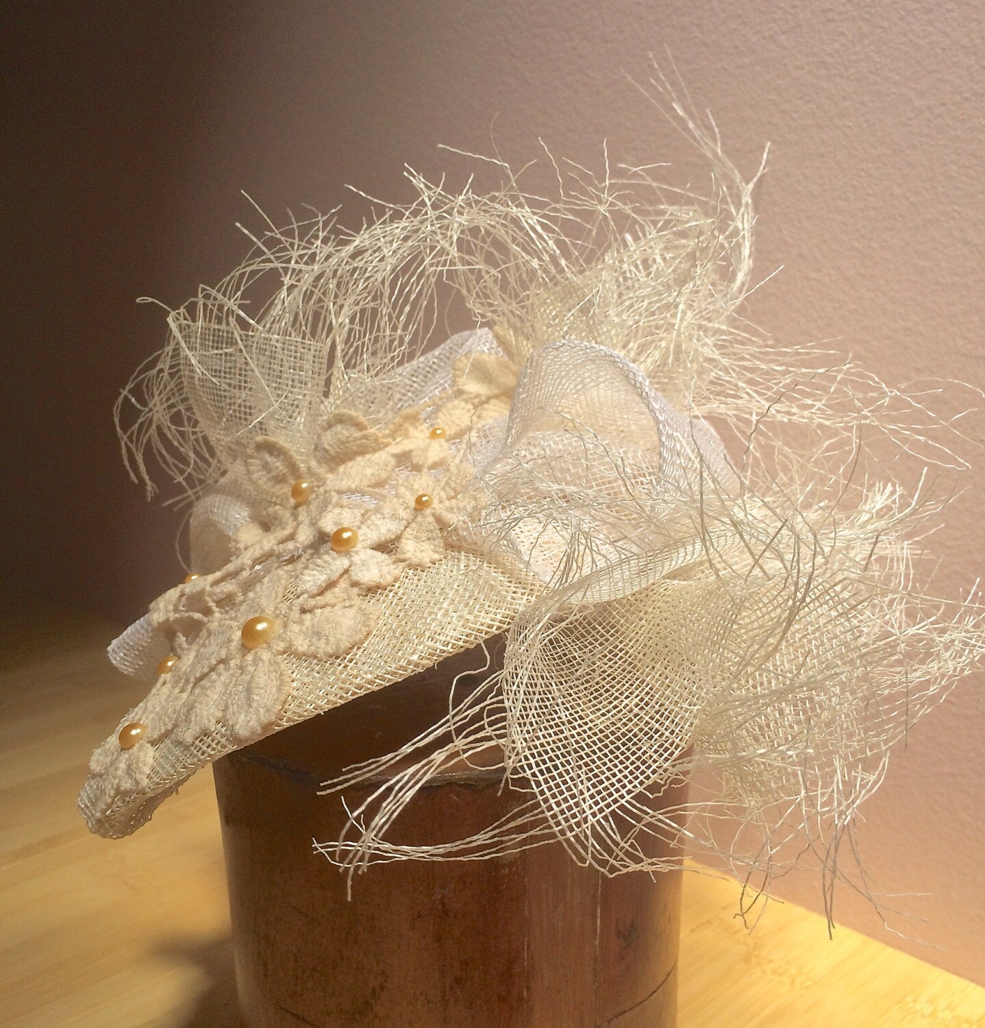 Ivory wedding sales hat