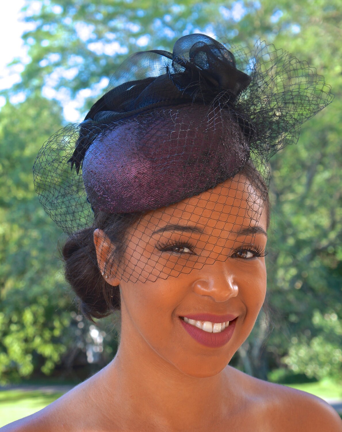 Aubergine hats hot sale and fascinators